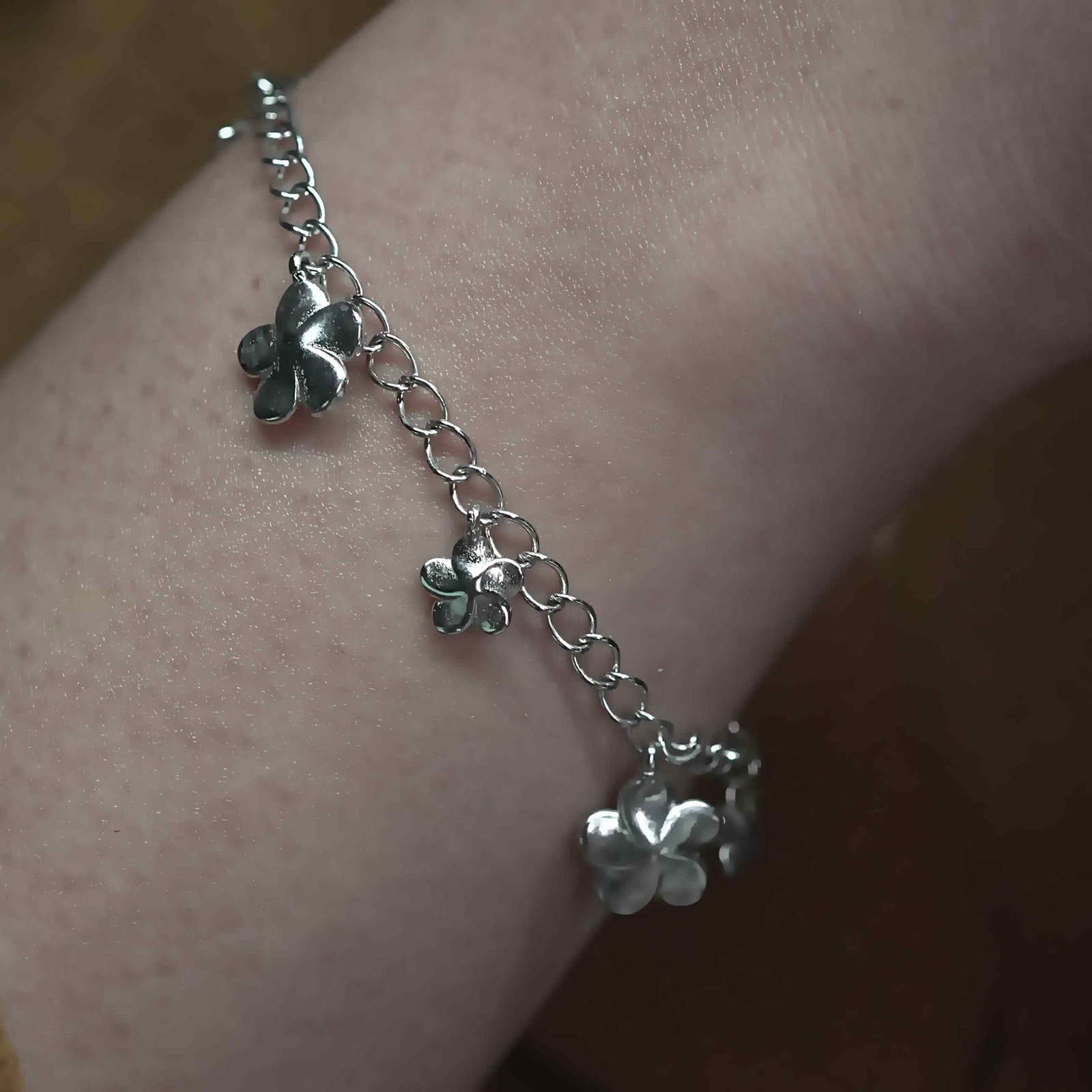 Floral Fine Chain Ball Bracelet