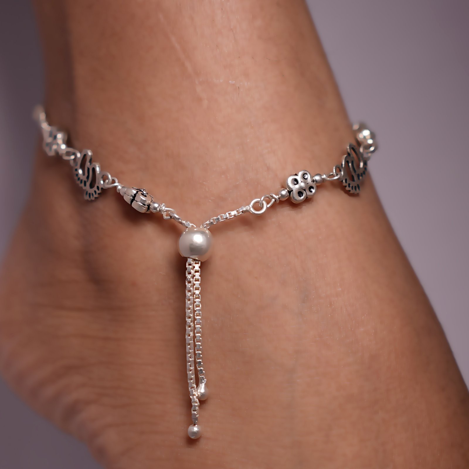 Sterling Silver Traditional Anklet - Image 2