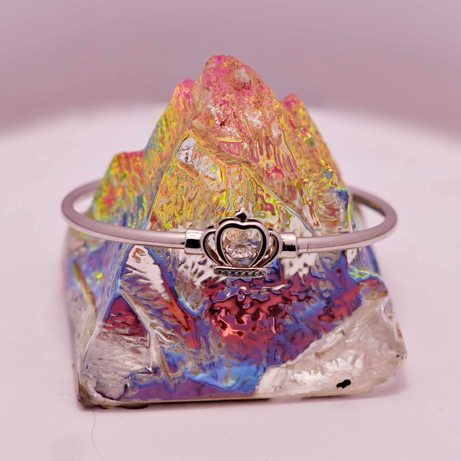 Traditional Floral Stone Oxidised Kada - Image 6