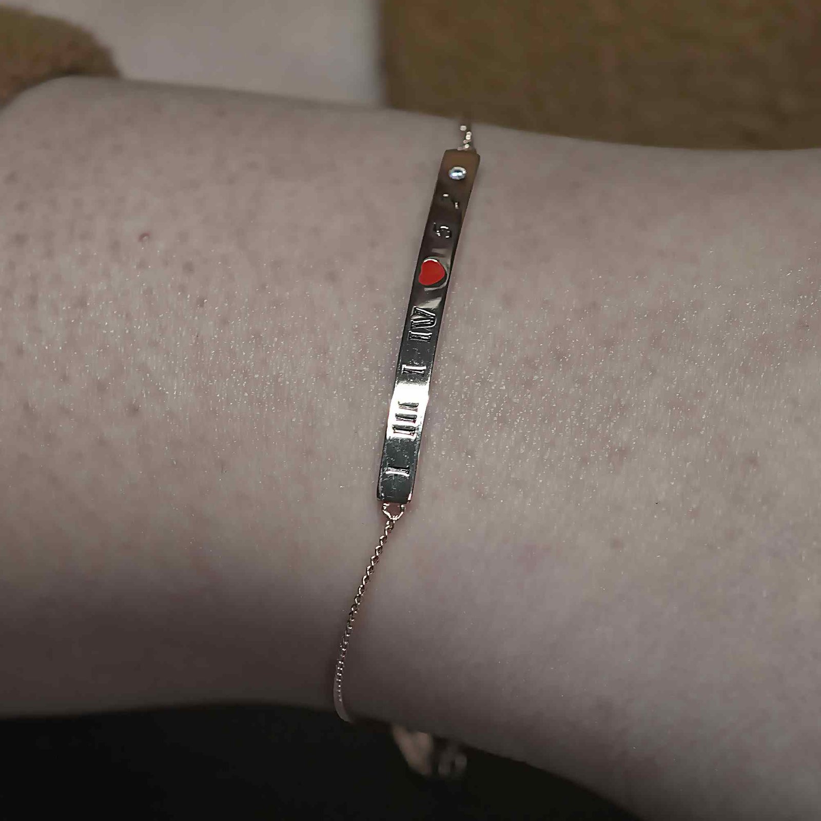 Heart Link Chain Charm Bracelet - Image 2