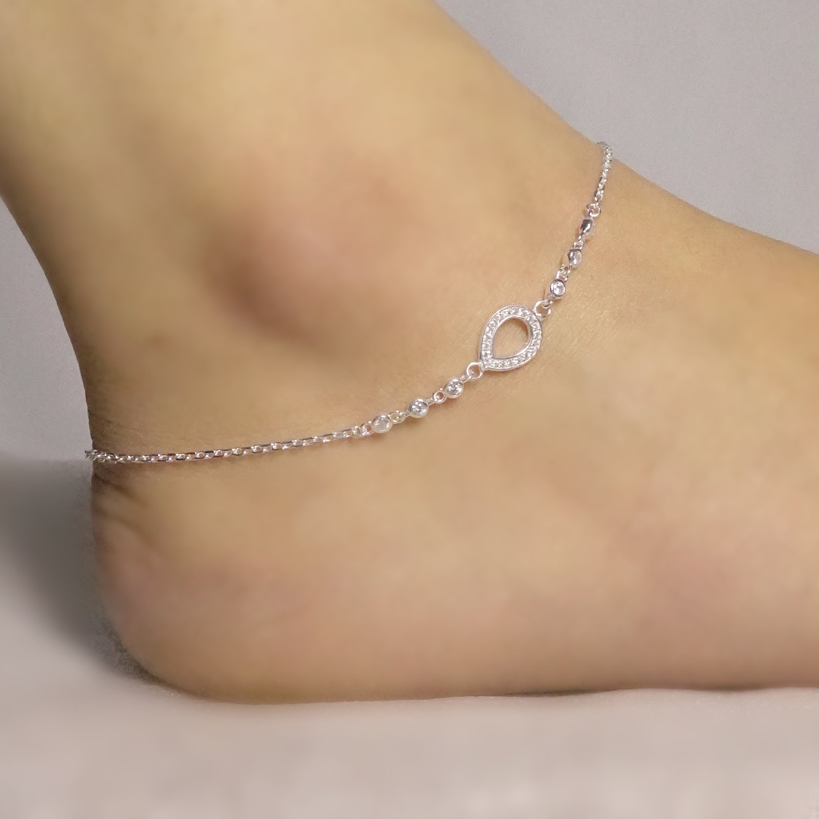 Sterling eye shape anklet for women - Image 2