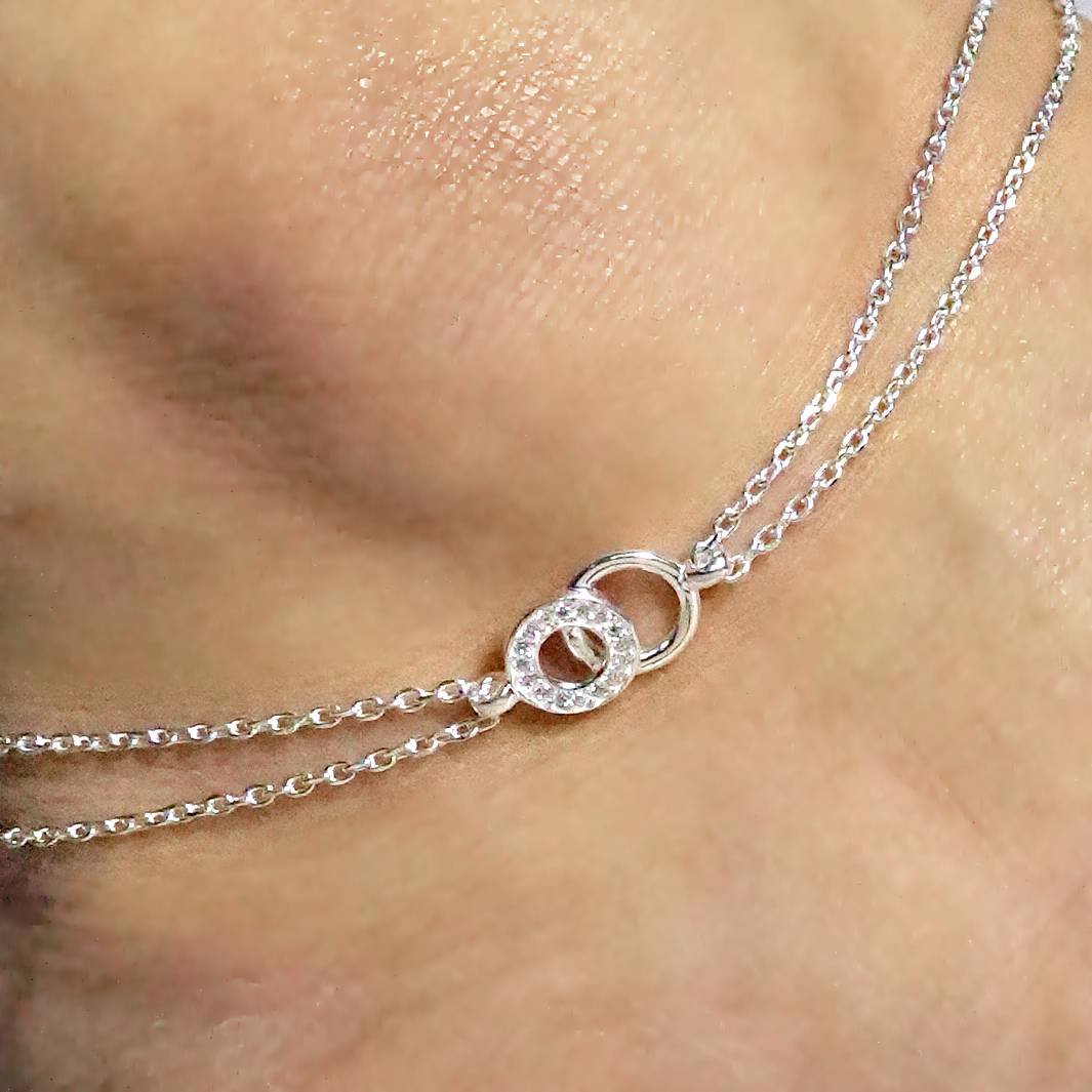 Double Layer Pearl Anklet for women - Image 4